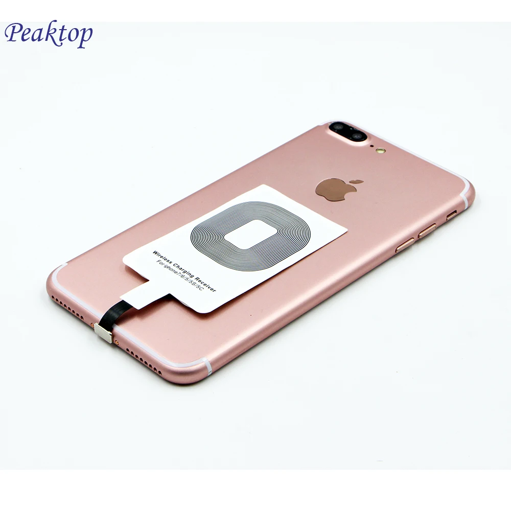 Peaktop распродажа Qi беспроводной приемник зарядного устройства модульный переходник для Apple iPhone 6 6 S 7 Plus 5 S 5s SE зарядная приемная площадка катушка