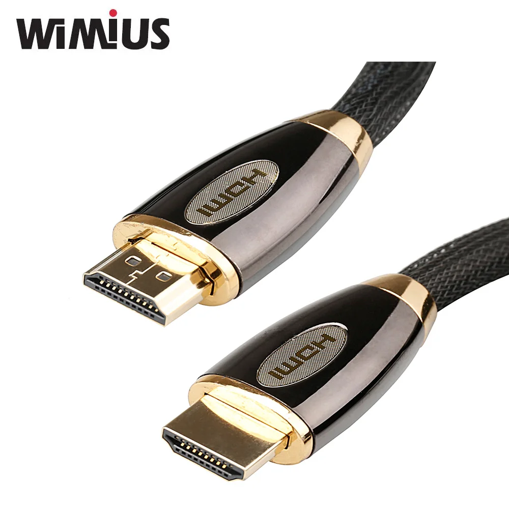 Wimius HDMI V1.4 удлинитель 2 м золотой пластине мужчинами Conventer 4 К 3D Full HD адаптер для PS3