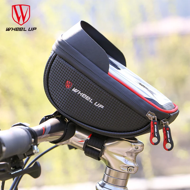 WHEEL UP Waterproof Sport MTB Road Bike Front Bag 6.0 inch Touchscreen Bike Cellphone Bag Bicycle Top Tube Pannier Cycling Pouch