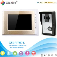 Xinsilu V70C-L Timbre Cámara Con Monitor de Interior de 4.3 pulgadas Espectador de La Puerta De Teléfono De La Puerta Bell Video Foto IR Voz de Desbloqueo