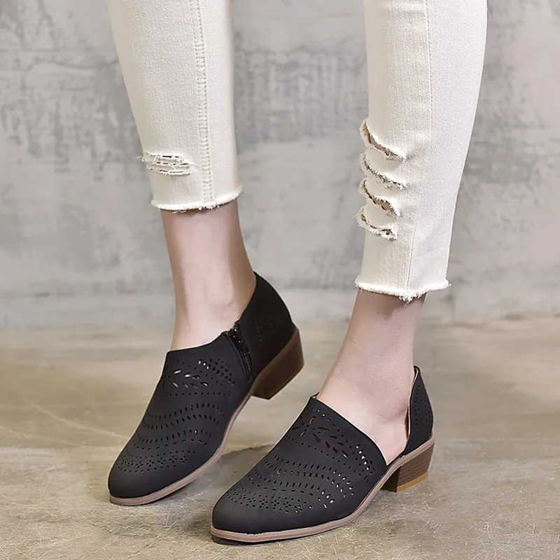 GOXPACER/ г.; модная женская обувь; Летние босоножки; Повседневная обувь для работы; дышащие босоножки больших размеров - Цвет: Черный