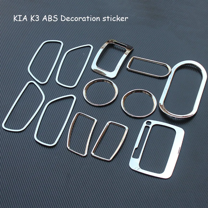 ABS chrome car Inner door shake handshandle decorative frame / Air outlet sticker /Switch decorative frame stickers for KIA K3
