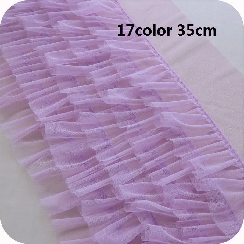

2meters/lot 35cm 17colors 5Layers Mesh Pleated Hexagonal Net Ruffled Lace Fabric Skirt Trimming Baby Doll Door Accessory X317