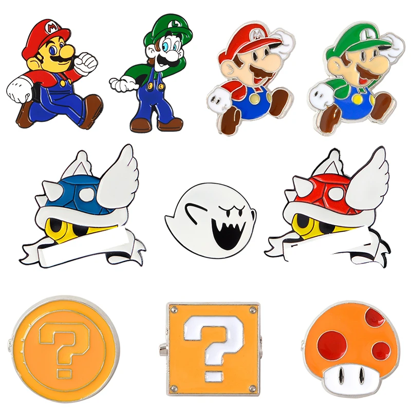 

Blue Shell Super Mario Kart Enamel Pin Comics Video Game Boo Ghost Lapel Pins Badge Button pin Denim PU coat Punk Brooch Gift