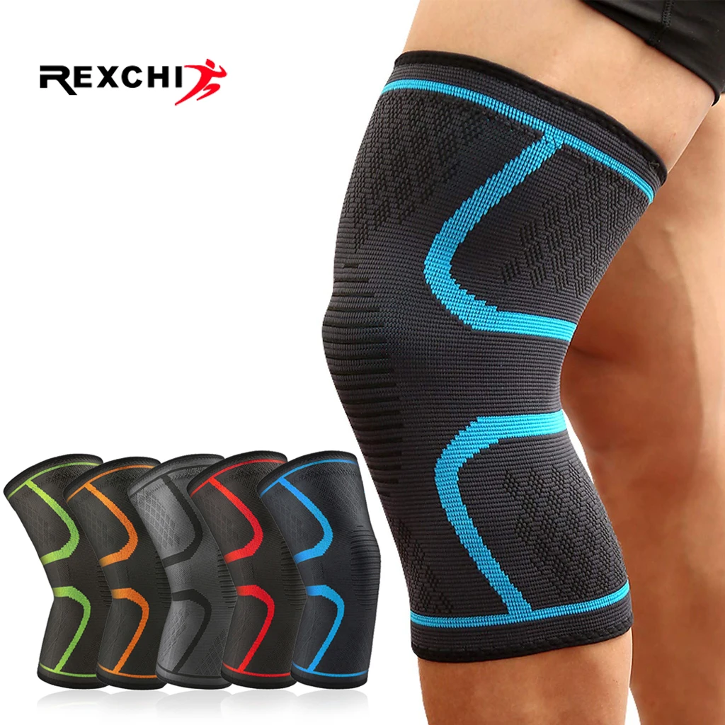 

REXCHI 1 PC Elastic Knee Pads Nylon Sports Fitness Kneepad Protective Gear Patella Brace Support Running Basketball Volleyball