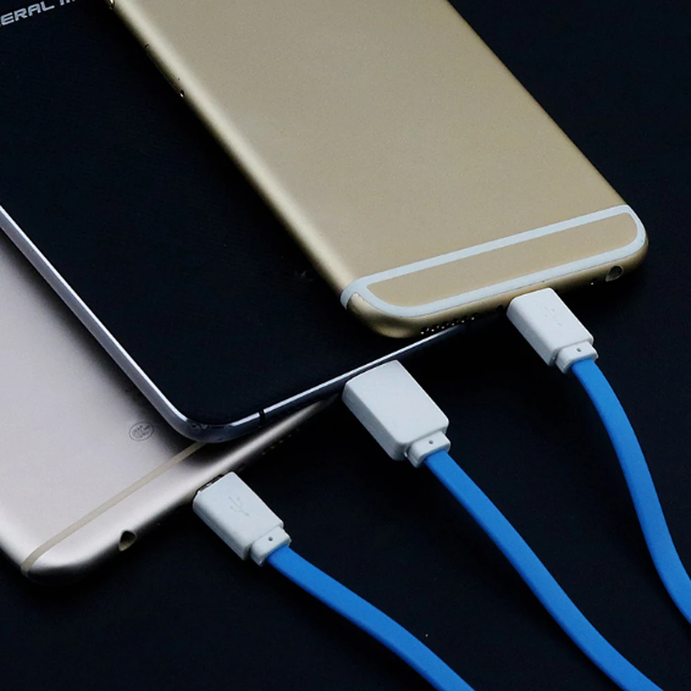 10 шт. Лапша плоский 1 2 м 3 в Micro USB Type C 8 pin кабель зарядного устройства для iPh шнур