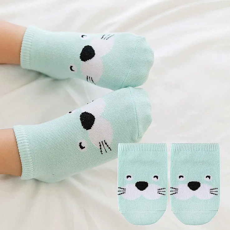 Новое поступление, носки для новорожденных, детские носки из хлопка с рисунками, хлопковые носки для младенцев - Цвет: Темно-серый