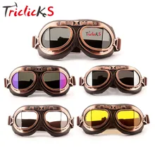 Triclicks Vintage Pilot Helmet Steampunk Copper Motorcycle Goggle ATV Dirt Biker Retro Unisex Goggles Eyewear Bicycle Sunglass Triclicks Vintage Pilot Helmet Steampunk Copper Motorcycle Goggle ATV Dirt Biker Retro Unisex Goggles Eyewear Bicycle Sunglass