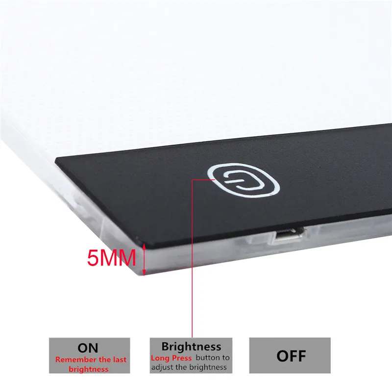  USB A2 LED tablero de dibujo pista cómics herramienta caja de luz tablero de dibujo de Material acr