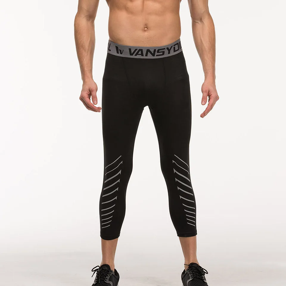 Clearance Men's Compression Capri Leggings 3/4 Training pants Cool Three-quarter Joggers Running Workout Gym Tights Sportswear