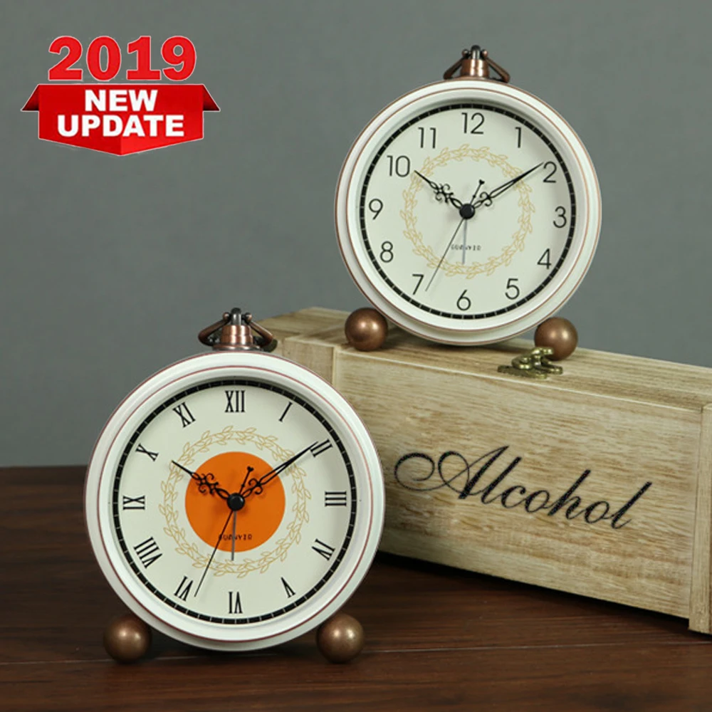 European Retro Silent Alarm Clock Student Bedroom Bedside Table Classical Fashion Simple Small Clock|Alarm Clocks| - AliExpress