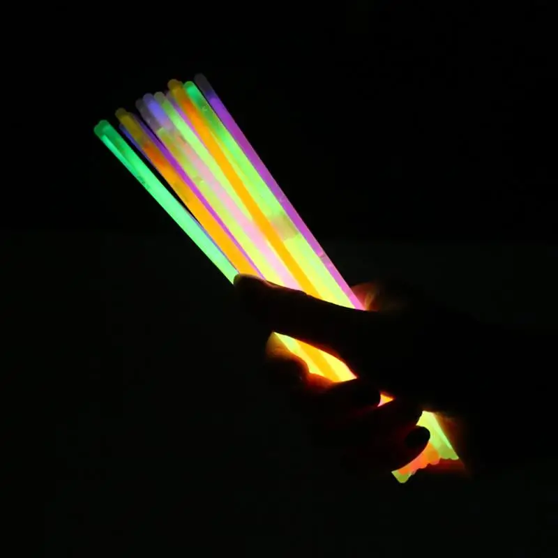 100pcs/Set Colorful Glow In The Dark Fluorescence Stick Bracelets Necklaces Festival Xmas Party Neon Glowstick Kids Toy | Дом и сад