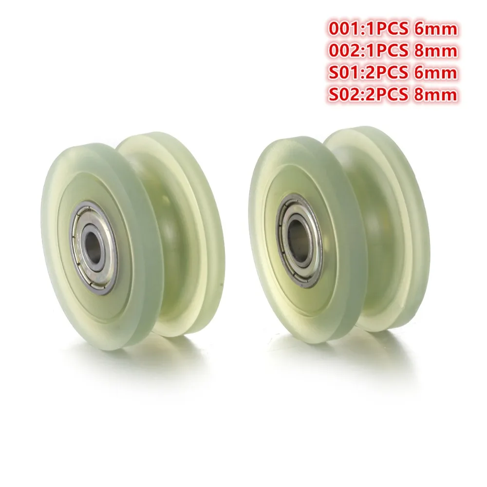 Universal 1/2Pcs U shaped Rubber Pulley Bearing Transparent Color Bearings For Auto Motorcycle
