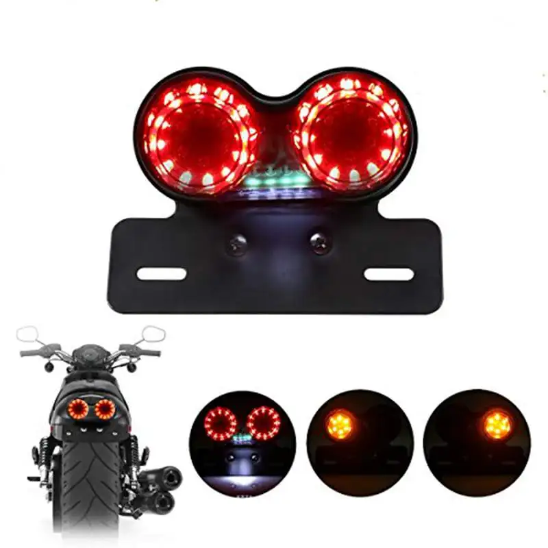 

Universal Custom Motor Motorcycle Tail Light and License Plate Holder Turn Signals Brake Stop Lights for BMW Kawasaki Triumph