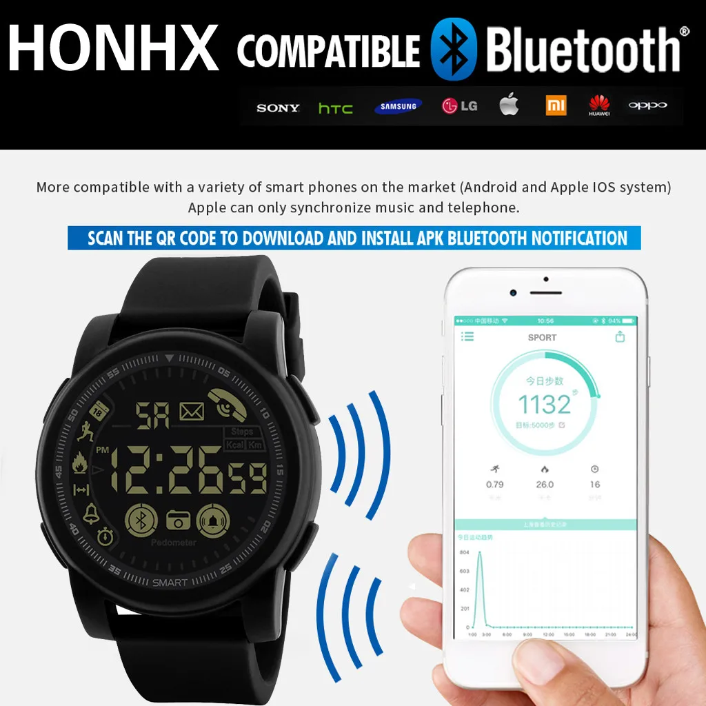 Часы otoky мужские фитнес трекер водонепроницаемые Bluetooth Смарт часы спортивные