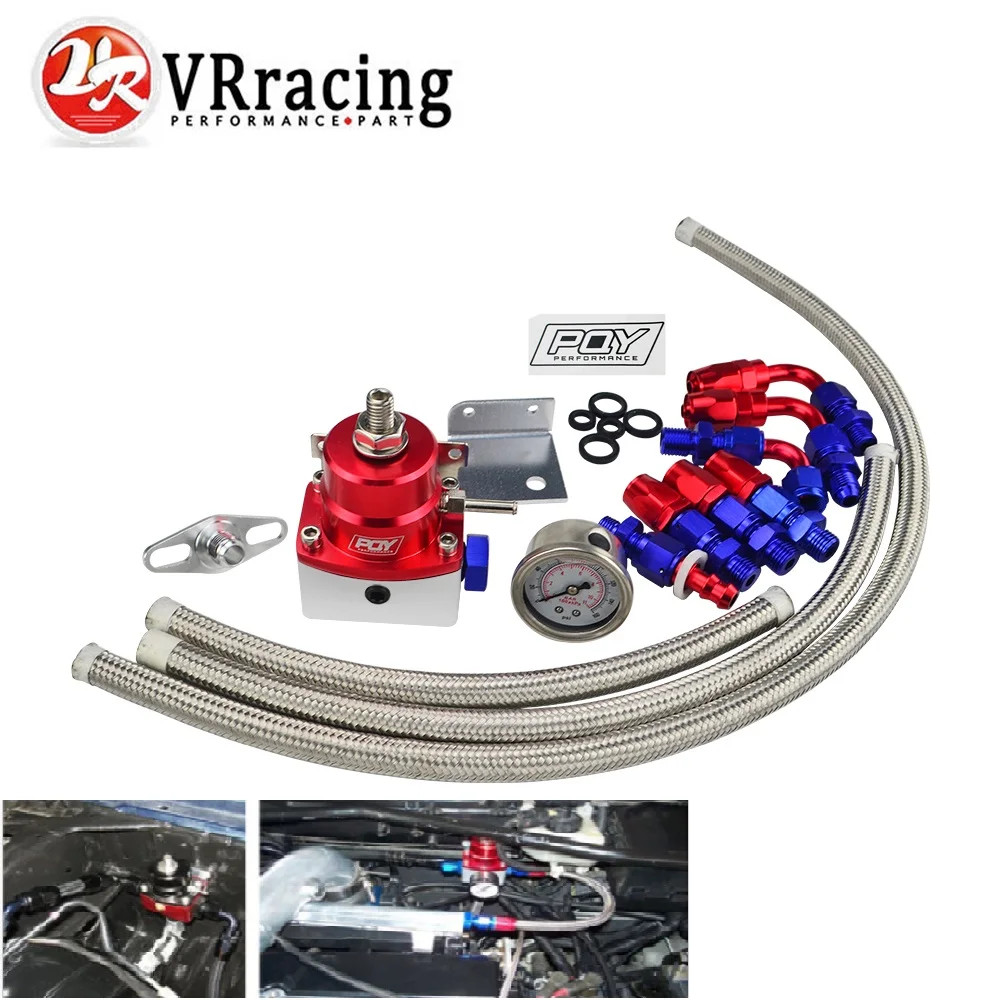 Baratos VR de carreras Universal ajustable regulador de presión de combustible de aceite de 160psi de un 6 final apropiado con sin PQY logotipo + etiqueta engomada