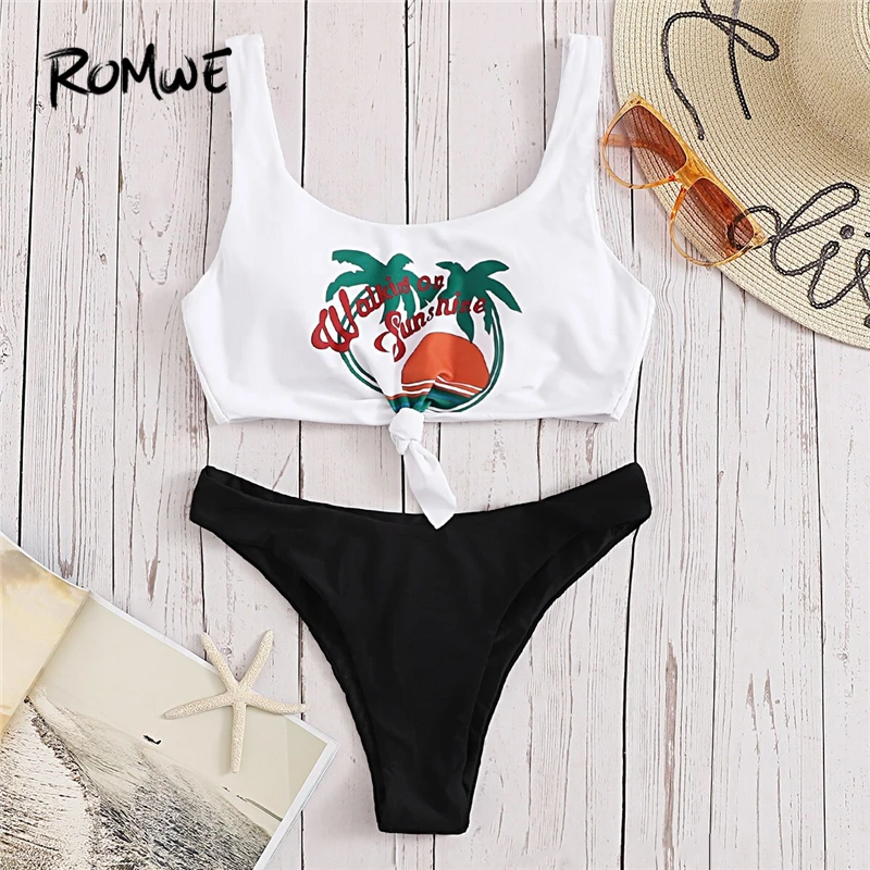 Romwe الرياضة البيكينيات مجموعة الاستوائية إلكتروني طباعة ملابس السباحة أعلى و عالية قطع بيكيني قيعان لباس سباحة للنساء 2 قطعة ملابس السباحة Romwe الرياضة البيكينيات مجموعة الاستوائية إلكتروني طباعة ملابس السباحة أعلى و عالية قطع بيكيني قيعان لباس سباحة للنساء 2 قطعة ملابس السباحة