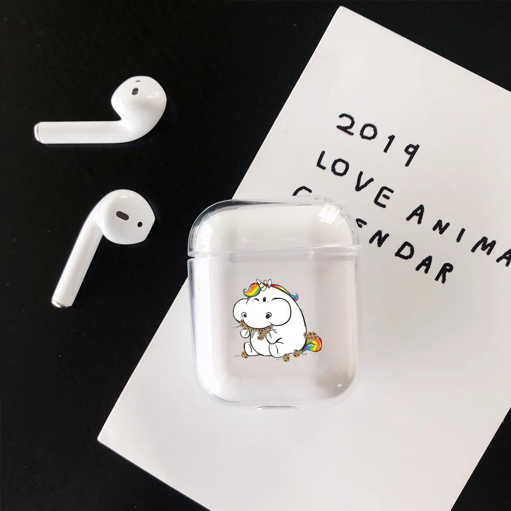 Мультяшный чехол с единорогом для Apple airpods 1/2 мягкий милый беспроводной Bluetooth