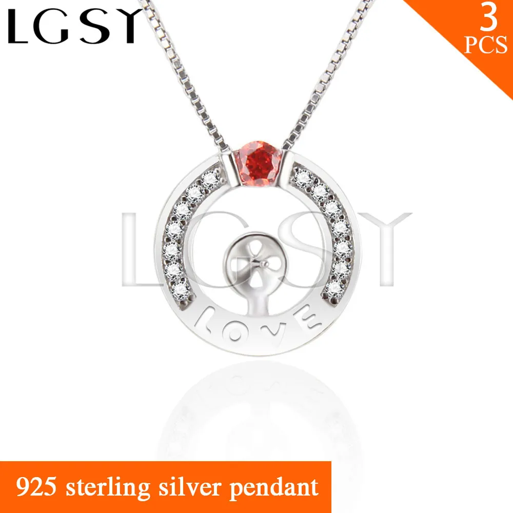 

Beautiful round shape accessories in 925 sterling silver for pearl pendant necklace 3pcs for party wearing