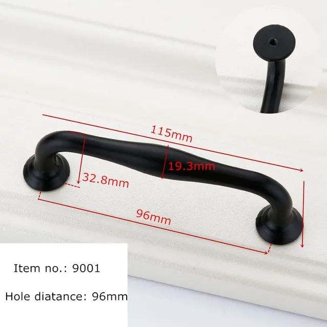 Black Handles for Furniture Cabinet Knobs and Handles Kitchen Handles Drawer Knobs Cabinet Pulls Cupboard Handles Knobs 9001-96