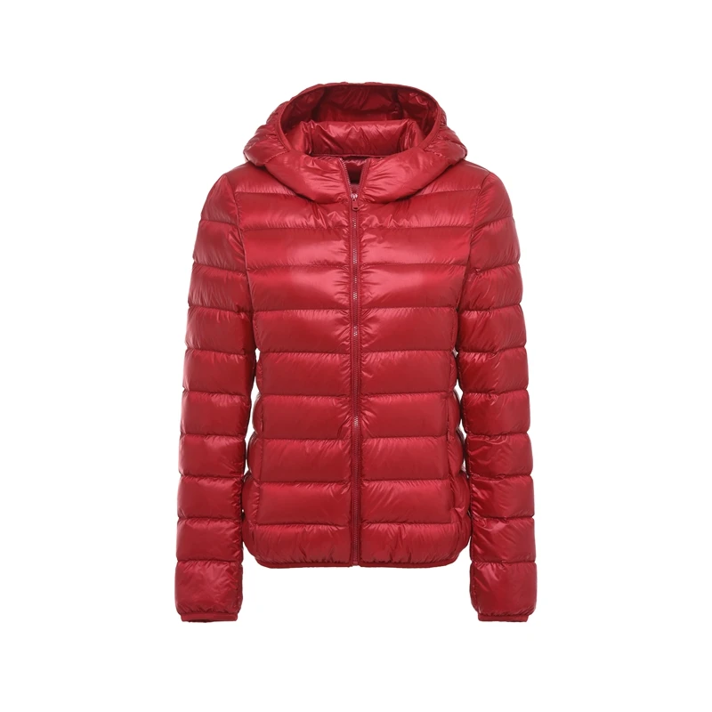 NewBang 8XL 9XL размера плюс ультра легкий пуховик для женщин осень зима теплое пальто Белые куртки на утином пуху Женская парка с капюшоном - Цвет: red