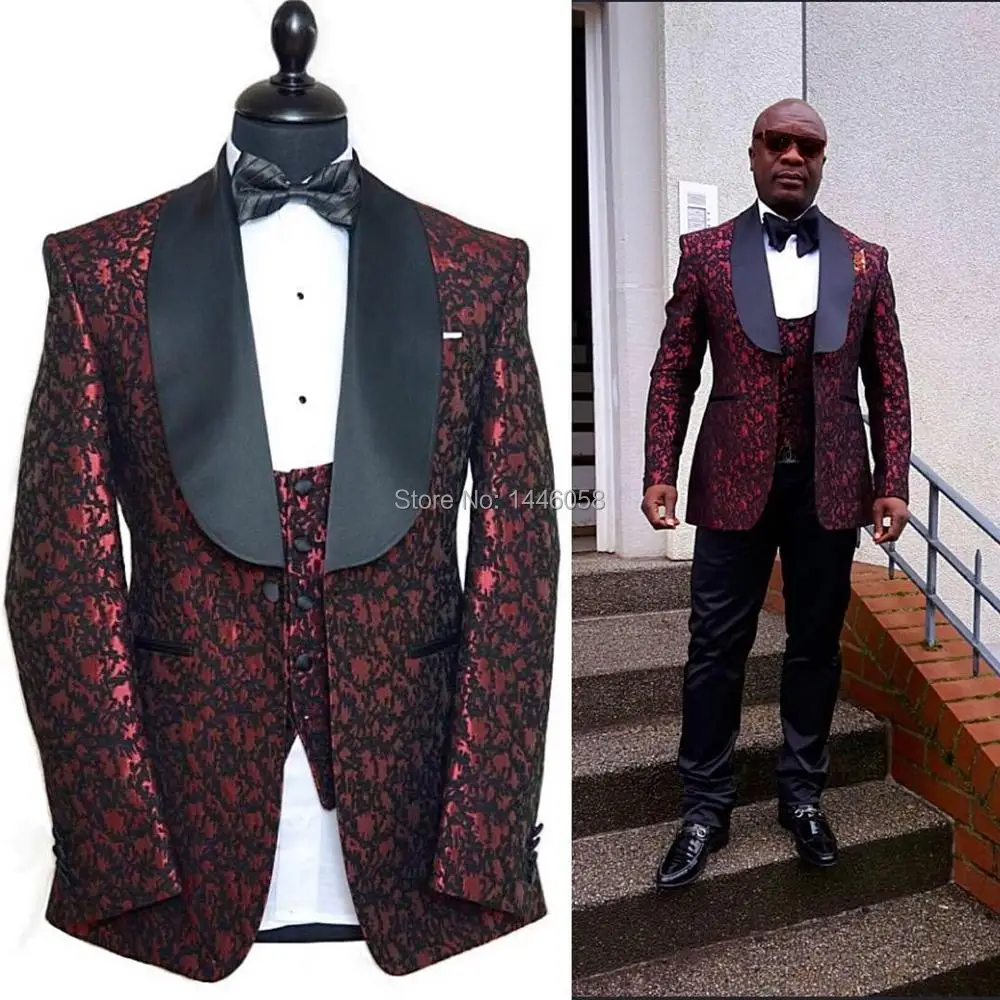 

Custom Tailored Wedding Suit 2018 Costume Homme Coat Pants Design Shawl Lapel Groom Tuxedo Men Dress Slim Fit Prom Suits