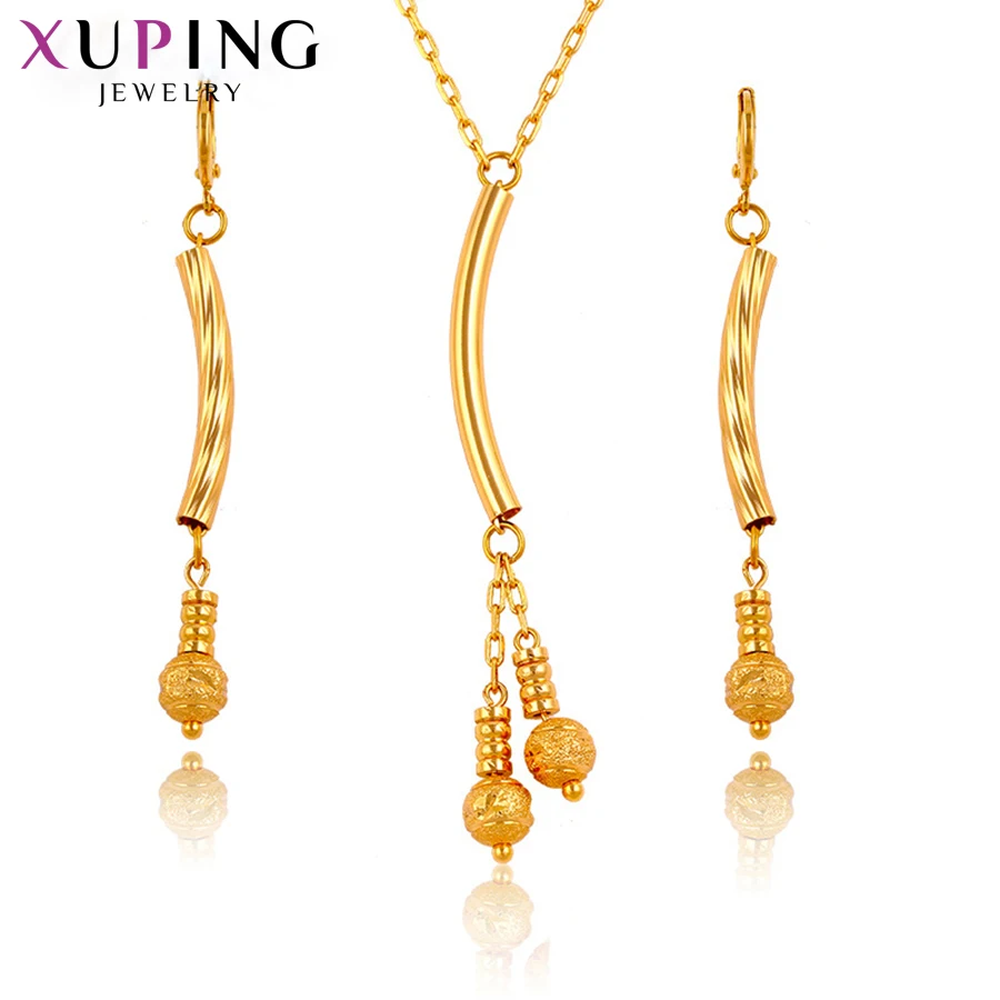 

Xuping Fashion Elegant Jewelry Sets Gold Color Plated Environmental Copper for Women Christmas Day Gift S72,2-63602