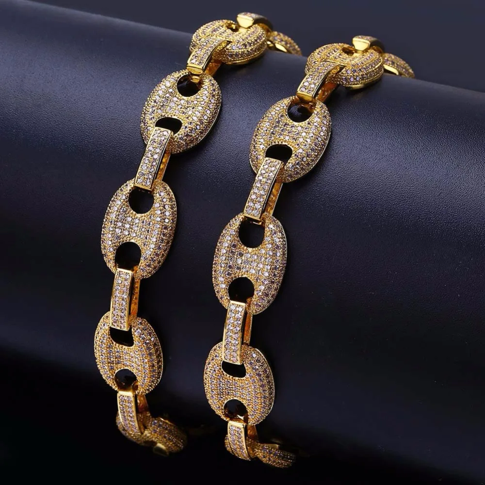 12mm width 18inch 22inch Real Iced out Men Bling bling Copper Chain Hip