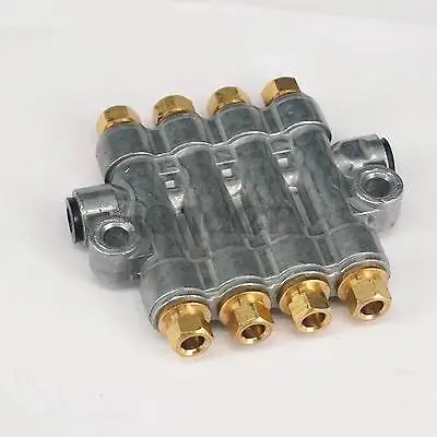 Aluminum Lube Oil Piston Distributor Value Manifold Block 4 Port for lube pump