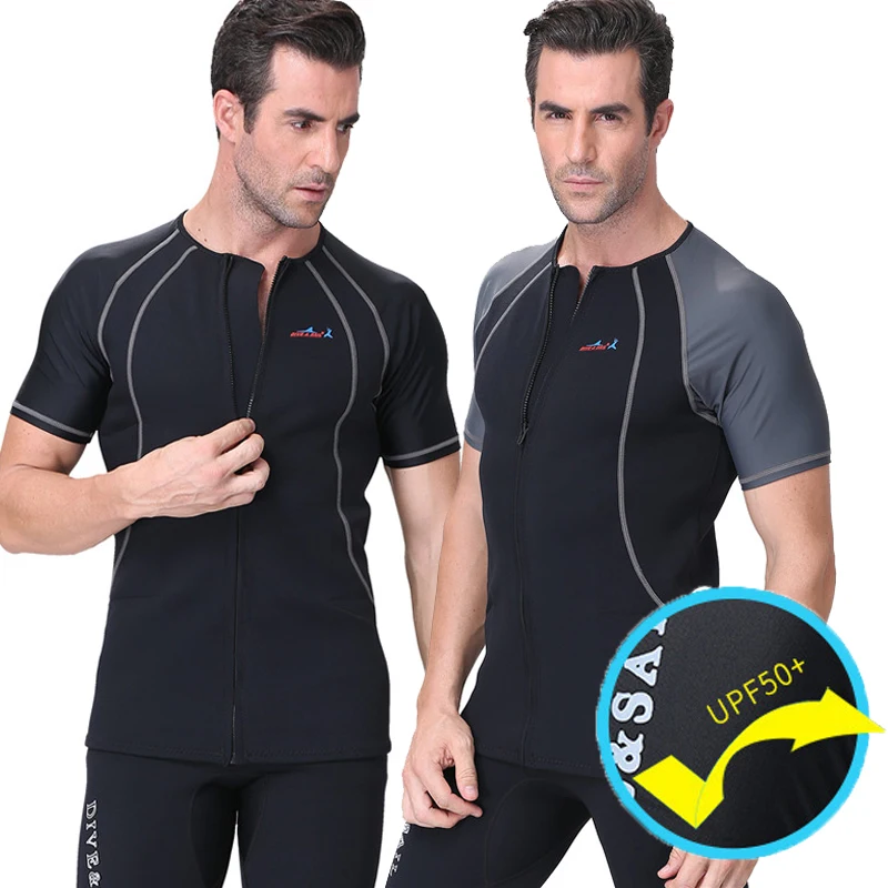 

Mens Short sleeve Bodysuit 1.5mm Neoprene Wetsuit Pants Scuba Diving suit UV Protection Surfing Rash Guard