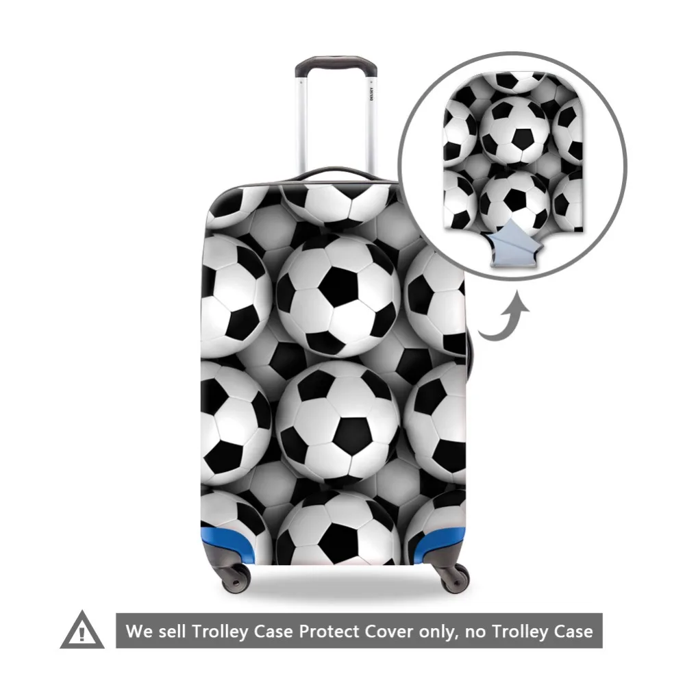 Soccerly мяч 3D печатные Чемодан Обложка для проездного Прохладный Чемодан крышка Luggae зашита для Для мужчин Водонепроницаемый чемодан