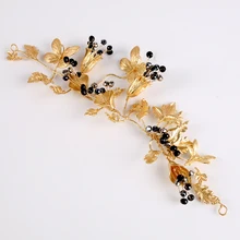 TUANMING New Fashion Hair Jewelry Summer Bridal Hair Pins Black Rhinestone Tiaras And Crowns Headbands Wedding Hair Accessories