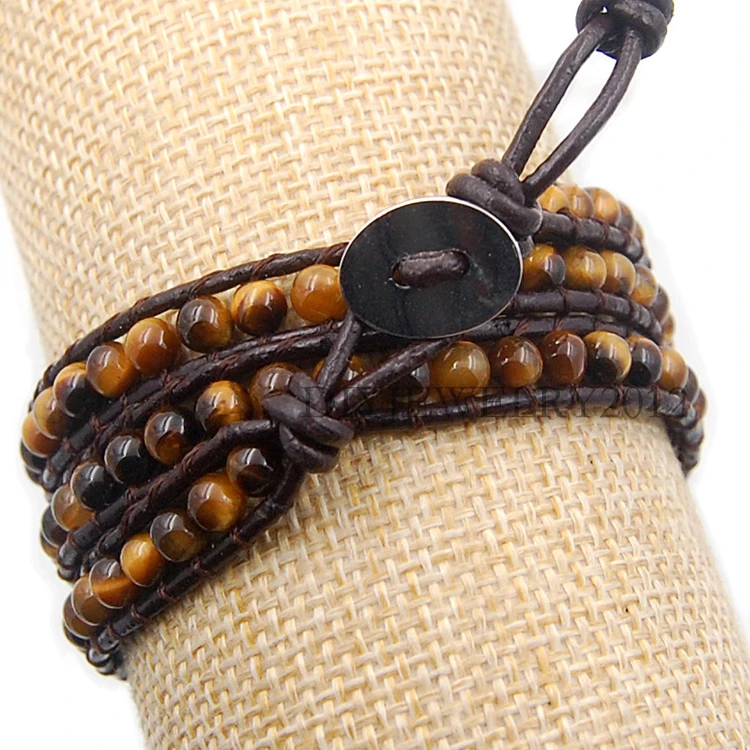 005-13c Yellow Tiger Eye 3 Wrap