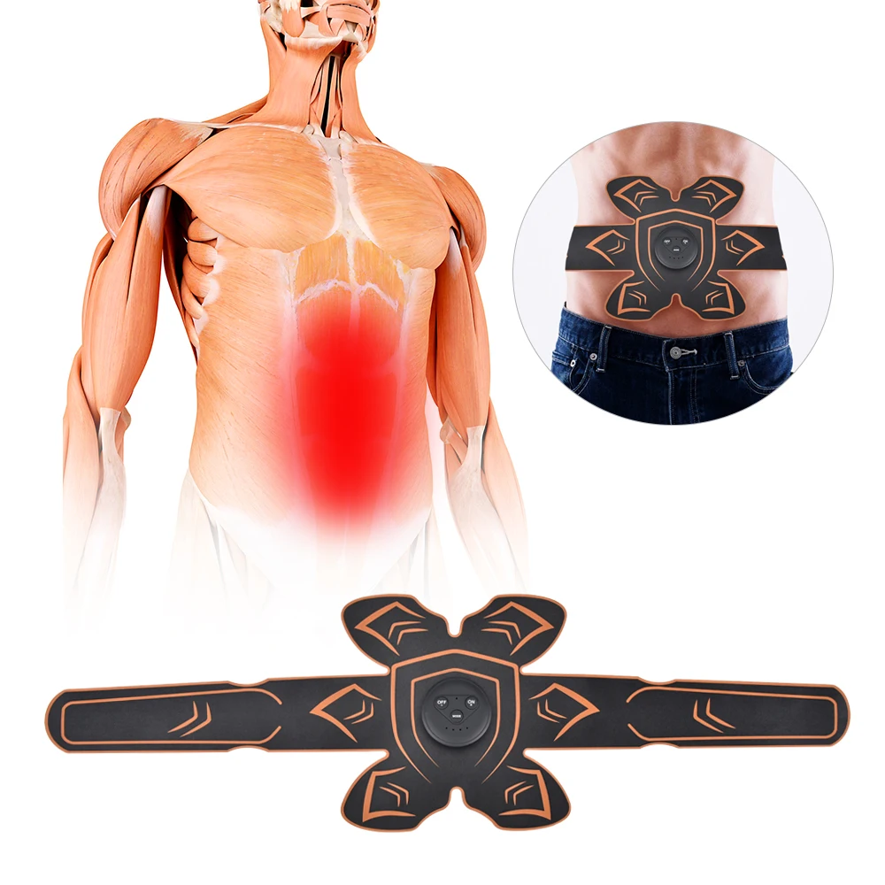 Перезаряжаемый EMS стимулятор мышц ABS мужской тренажер для мышц живота умный фитнес пояс для похудения тренажер для мышц всего тела