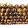 Natural Gem Yellow Tiger Eye Stone Beads Round Loose Stone Bead 15