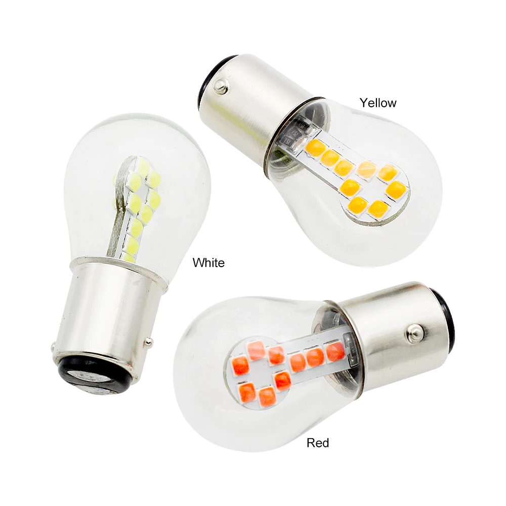 Автомобильный светодиодный светильник BAY15D 2 шт. 1156 BA15S P21W 1157 12 В 3030 SMD 18 фонарь