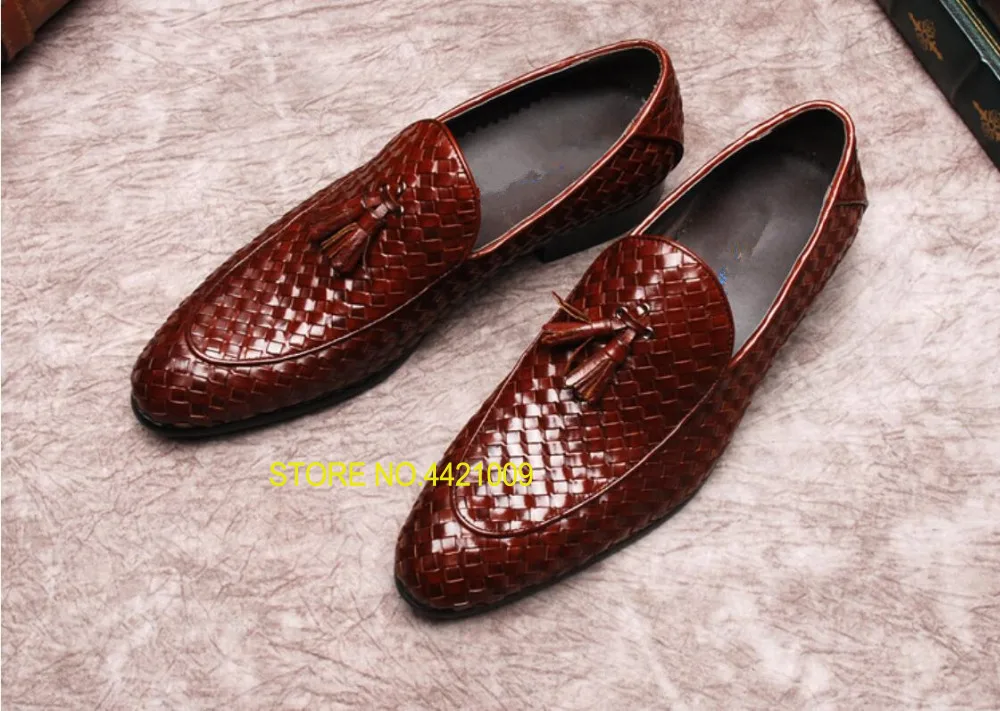 

Knitted Leather Italian Shoes For Men 2018 Spring Summer Man Prom Party Tuxedo Suits Dress Shoe Spring Male Oxfords Shoess