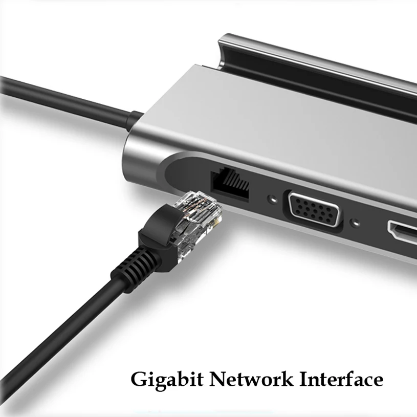 Usb type C к HDMI VGA RJ45 PD USB 3,0 type-c док-станция USB-C концентратор адаптер для Mac Air Pro huawei Mate10 samsung S8