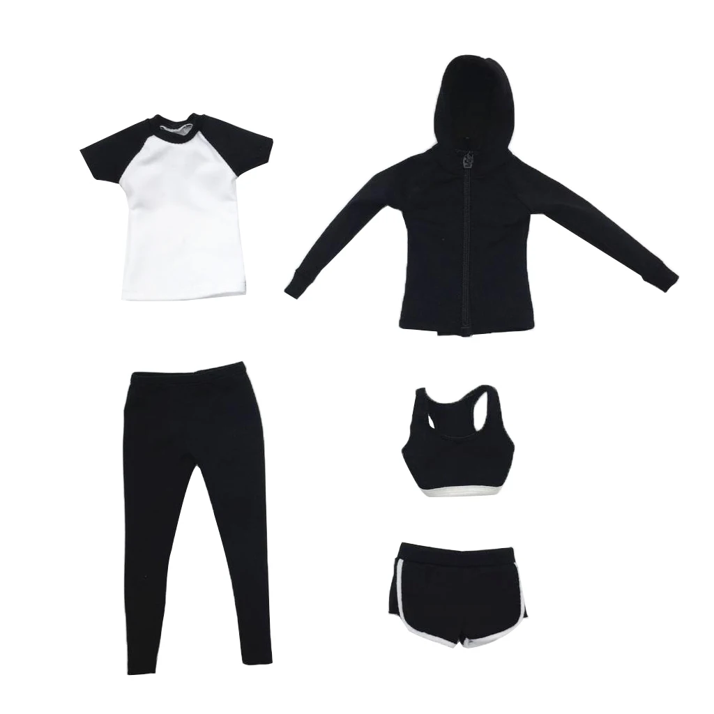 

1/6 Scale Women Sports Suit Set Female Clothes for 12inch Action Figure Body Doll Toy Accessory