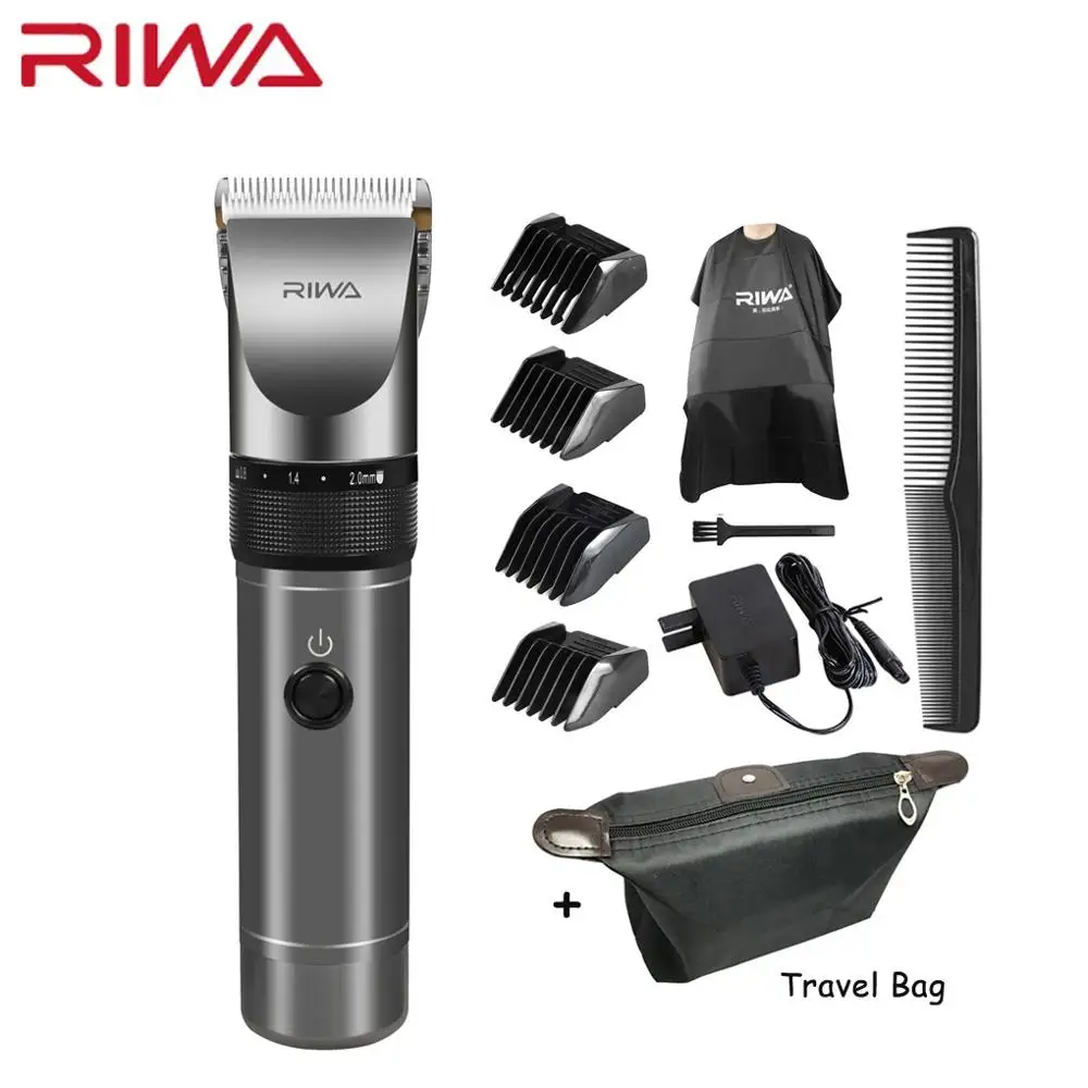 Riwa профессиональная машинка для стрижки волос 2000 мАч литиевая батарея Алюминий 100-240 В машинка для стрижки волос X9 триммер для волос Бритва для волос - Цвет: Clipper With Bag
