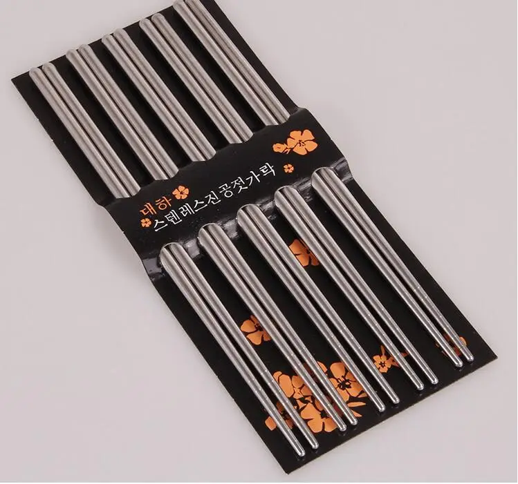 800 Pairs Stainless Steel Square Chopsticks Chinese Stylish Healthy