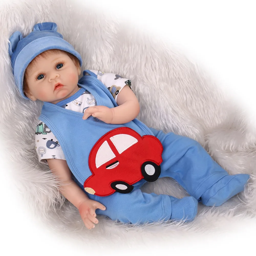 22inch 55cm reborn baby doll lovely car design  silicone vinyl soft real touch  lifelike newborn baby  Christmas presents
