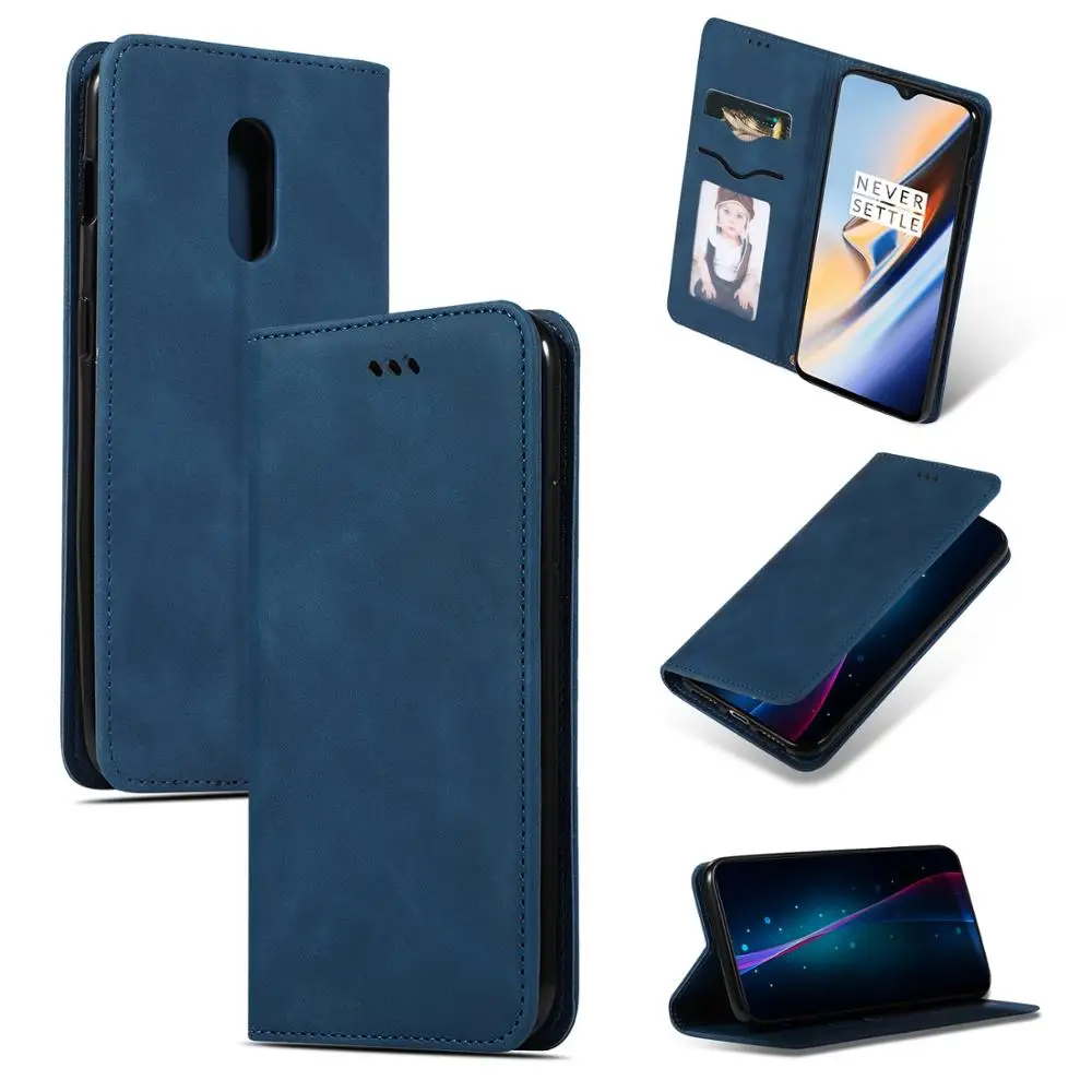 For OnePlus 6T Luxury Wallet Magnetic Flip Retro Leather Case 7 1+7 Cover One Plus Pro Card Holder Phone Coque | Мобильные телефоны