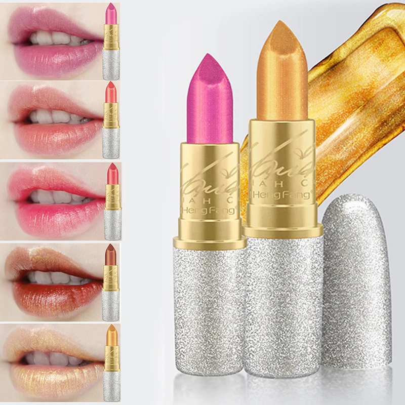 Hot Sale Glitter Lipstick Color Cosmetics Waterproof Makeup Pink Long