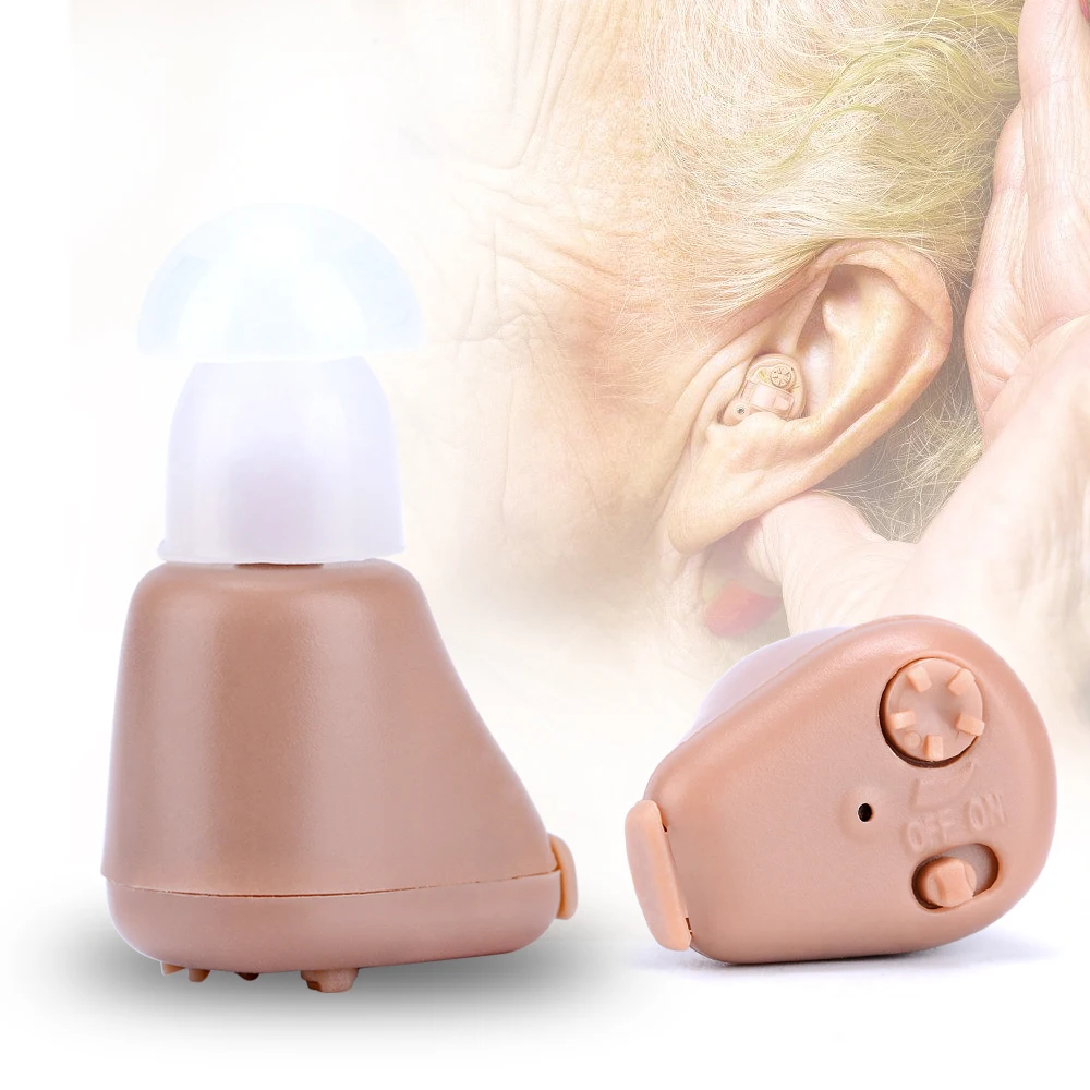 Горячие продажи здравоохранения слуховой аппарат Портативный Малый Мини в ухо Невидимый усилитель звука Регулируемый тон Цифровые