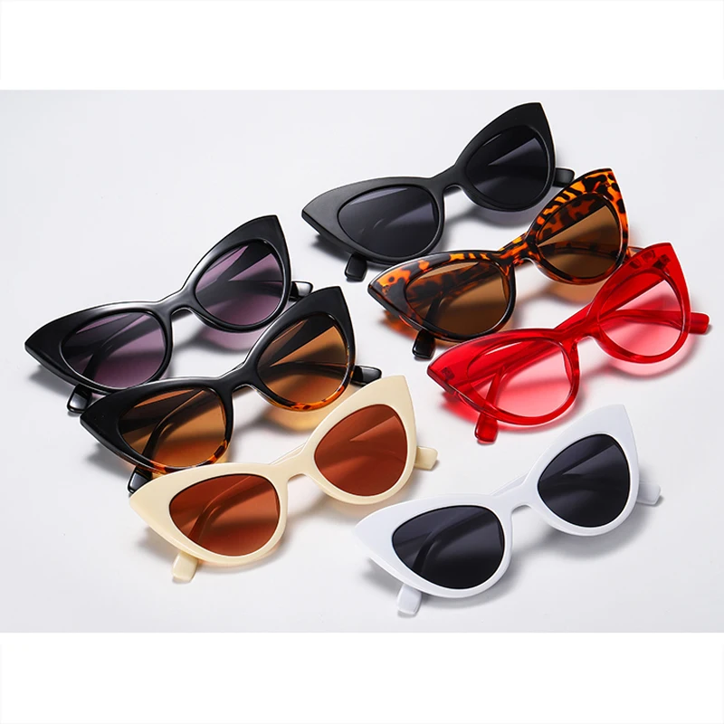 Fashion Women Sunglass 2019 Cute Cat  Eye Glasses For Woman Sunglasses Cateye Retor Lady Shades Pink Goggle UV400 Oculos De sol