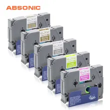 Absonic 12 мм* 5 м для Brother машина для нанесения этикеток на верхнюю TZe-MQP35 TZe-MQG35 TZe-MQ835 TZe-MQ934 TZe-MQL35 белого цвета на ягодно-розовый запечатанных лент для принтера