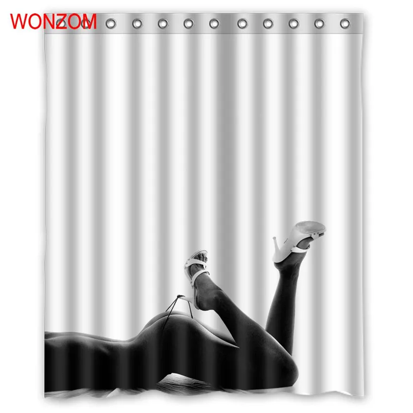 

WONZOM Charming Girl Curtains with 12 Hooks For Bathroom Decor Modern Bath Waterproof Curtain 2017 New Bathroom Accessories
