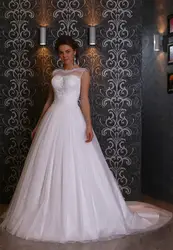 Высокое качество аппликация кружевом органзы девушка принцесса свадебные платья Vestidos Novia большой платье белый кот платья