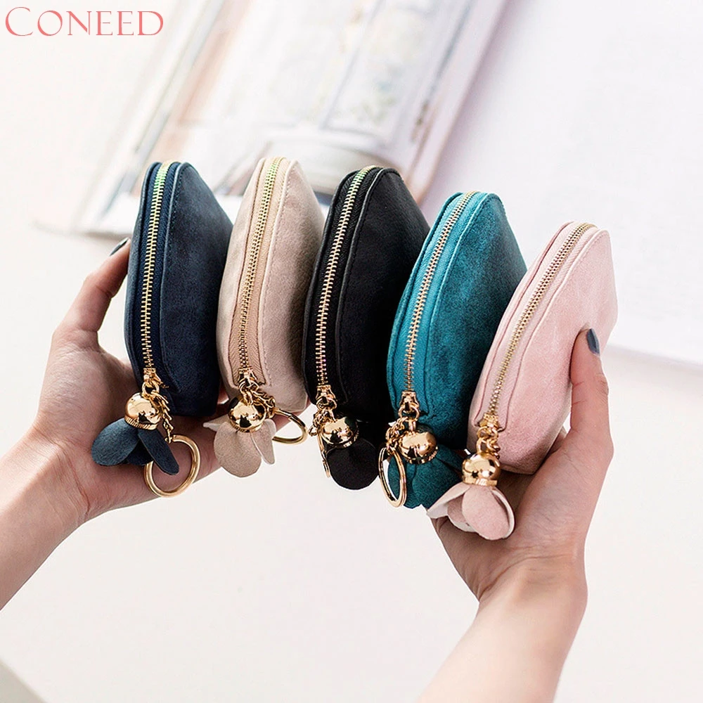 

CONEED Women Leather Small Mini Wallet Holder Zip Coin Purse Clutch Handbag 40